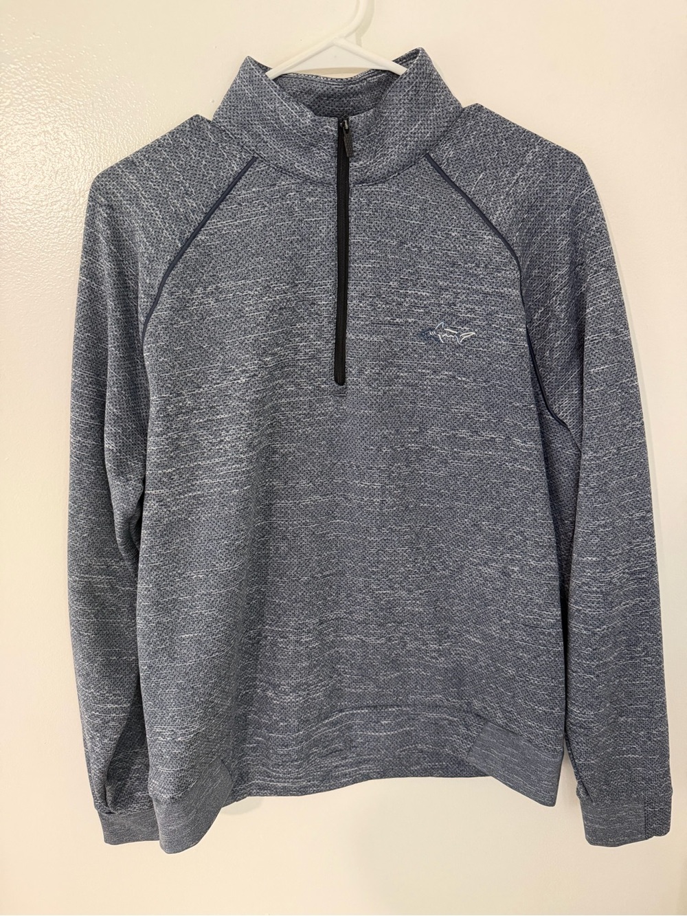 Greg Norman Collection Heathered Navy Quarter-Zip Pullover Size Medium
